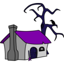 download Witchs Cottage clipart image with 225 hue color