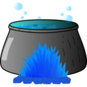 download Bubbling Cauldron clipart image with 180 hue color
