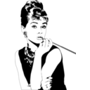 download Audrey Hepburn clipart image with 180 hue color