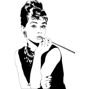 download Audrey Hepburn clipart image with 0 hue color