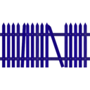 download Broken Picket Fence clipart image with 225 hue color