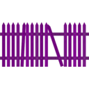 download Broken Picket Fence clipart image with 270 hue color