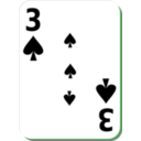 download White Deck 3 Of Spades clipart image with 90 hue color
