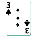 download White Deck 3 Of Spades clipart image with 135 hue color