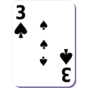 download White Deck 3 Of Spades clipart image with 225 hue color