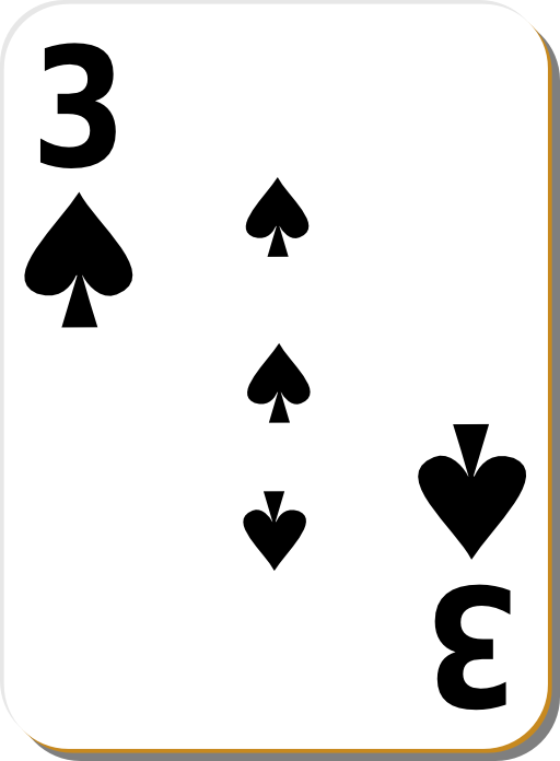 White Deck 3 Of Spades