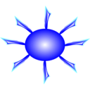 download Sun clipart image with 180 hue color