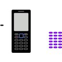 download Cellphone clipart image with 225 hue color