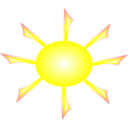 download Sun clipart image with 0 hue color