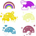 download Rainbow Embellishments clipart image with 90 hue color