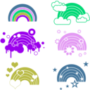 download Rainbow Embellishments clipart image with 315 hue color