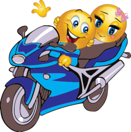 Couple Motorcycle Smiley Emoticon