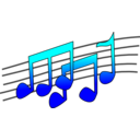 download Music Paper clipart image with 180 hue color