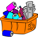 download Recycle Bin clipart image with 180 hue color