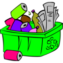 download Recycle Bin clipart image with 270 hue color