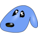 download Cute Sad Dog clipart image with 180 hue color