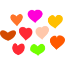 download Bundle Of Hearts clipart image with 45 hue color