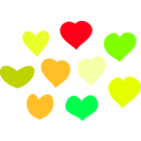 download Bundle Of Hearts clipart image with 90 hue color