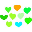 download Bundle Of Hearts clipart image with 135 hue color