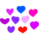 download Bundle Of Hearts clipart image with 315 hue color