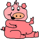download Pink Pig clipart image with 45 hue color