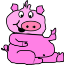 download Pink Pig clipart image with 0 hue color