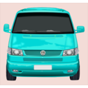 download Roter Vw Bus clipart image with 180 hue color