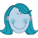 download Womans Face With Red Hair clipart image with 180 hue color