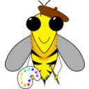 download Bee Artist clipart image with 0 hue color
