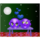 download Lovers Moon Smiley Emoticon clipart image with 225 hue color