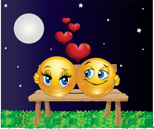 Lovers Moon Smiley Emoticon