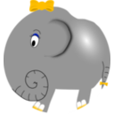 download Elephant Girl Funny Little Cartoon clipart image with 45 hue color
