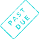 download Past Due Business Stamp 2 clipart image with 180 hue color