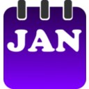 download January clipart image with 270 hue color
