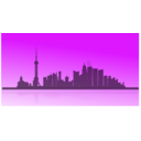 download Shangai City Skyline clipart image with 90 hue color