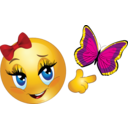 download Butterfly Smiley Emoticon clipart image with 0 hue color