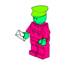 download Lego Town Postman clipart image with 90 hue color