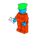 download Lego Town Postman clipart image with 135 hue color