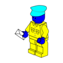 download Lego Town Postman clipart image with 180 hue color
