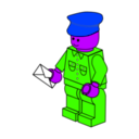 download Lego Town Postman clipart image with 225 hue color