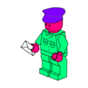 download Lego Town Postman clipart image with 270 hue color