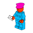 download Lego Town Postman clipart image with 315 hue color