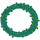 download Evergreen Wreath With Large Holly 01 clipart image with 45 hue color
