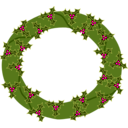 download Evergreen Wreath With Large Holly 01 clipart image with 315 hue color