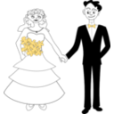 download Bride And Groom clipart image with 45 hue color