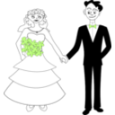 download Bride And Groom clipart image with 90 hue color