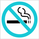 download No Smoking Sign clipart image with 180 hue color