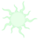 download Sunburst clipart image with 90 hue color