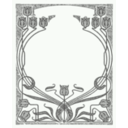 download Art Nouveau Flower Frame clipart image with 45 hue color