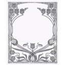 download Art Nouveau Flower Frame clipart image with 225 hue color